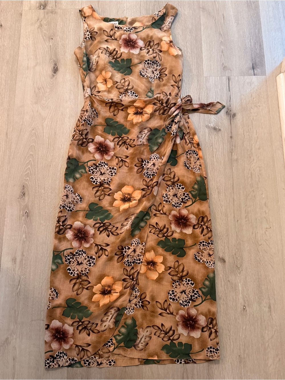 VINTAGE 90s/Y2K ROBBIE BEE TROPICAL TIKI SARONG MAXI DRESS
